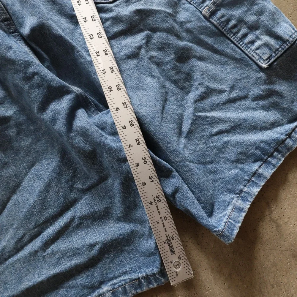 Wrangler Carpenter Denim Jean Shorts Mens Size 40 Light Wash Hammer Loop